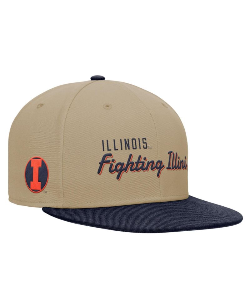 Men's Beige/Navy Illinois Fighting Illini Pro Dri-FIT Snapback Hat