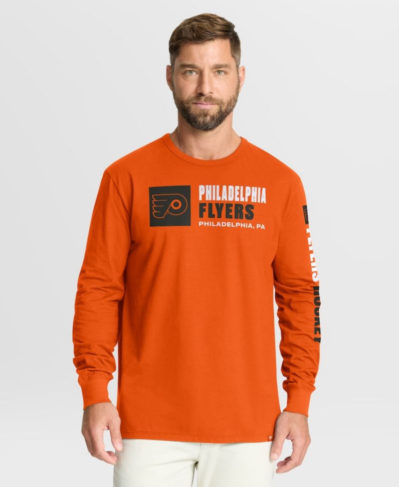 Men's Orange Philadelphia Flyers Goal Crease Legacy Long Sleeve T-Shirt