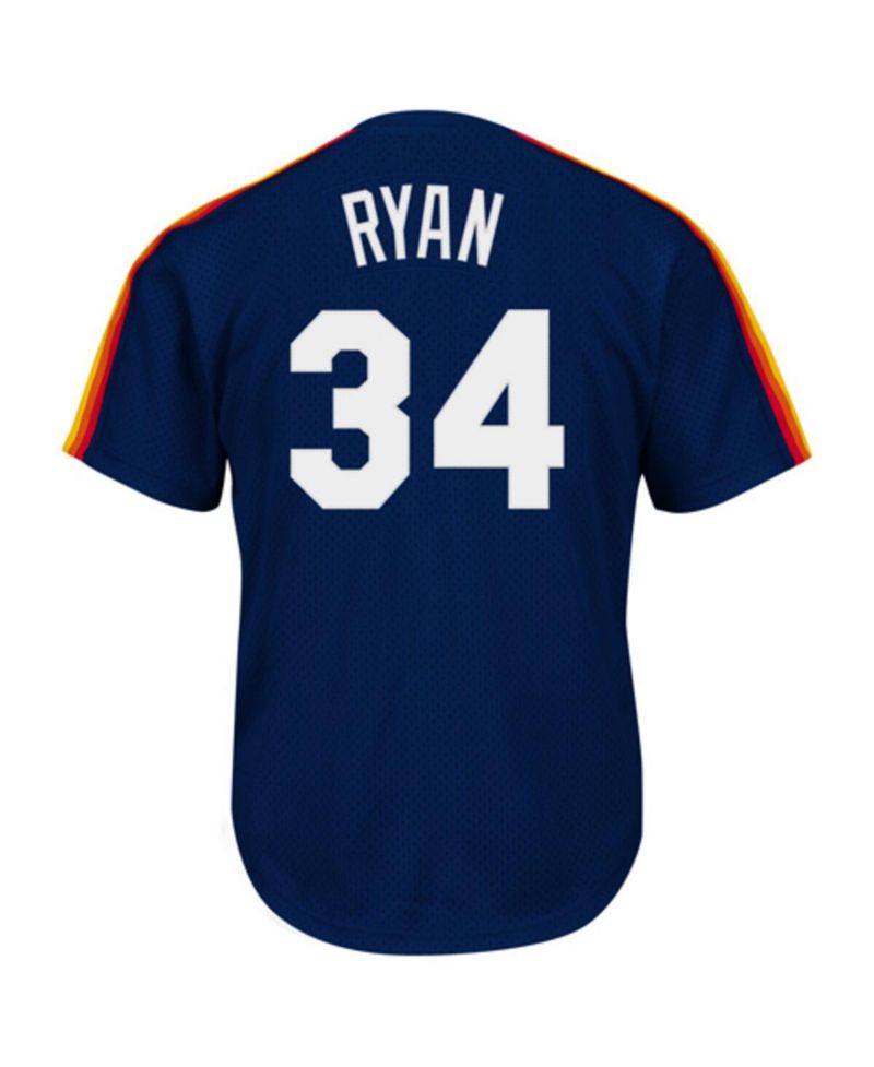 Men's Nolan Ryan Navy Houston Astros Authentic Batting Practice Jersey