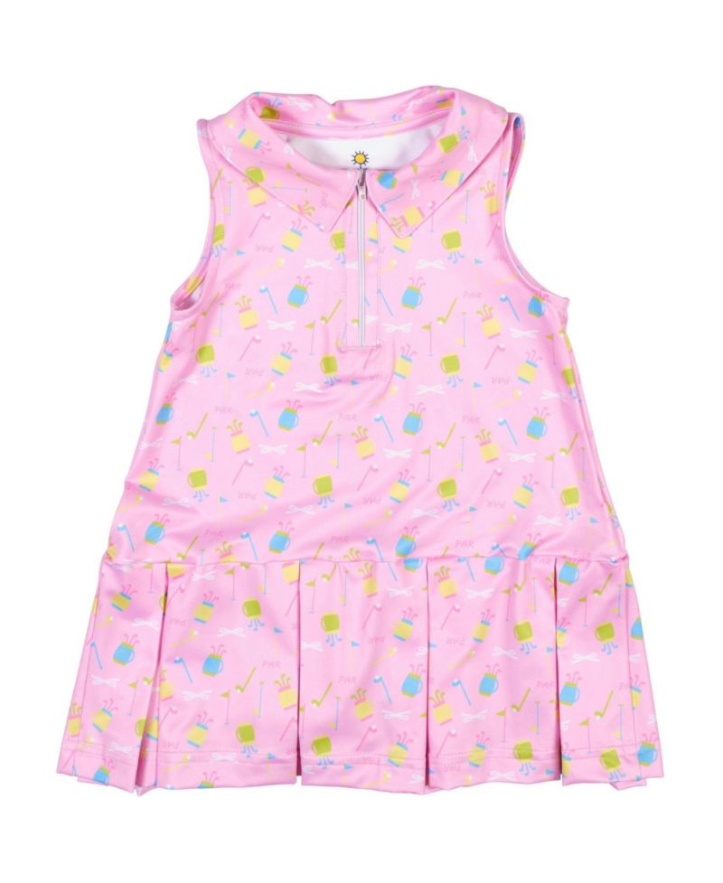 Big Girls Golf Print Performance Knit Dress