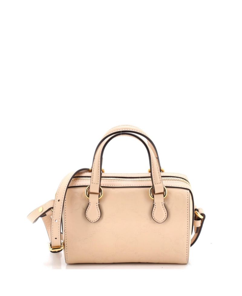 Super Mini Convertible Boston Bag Jumbo GG Embossed Leather