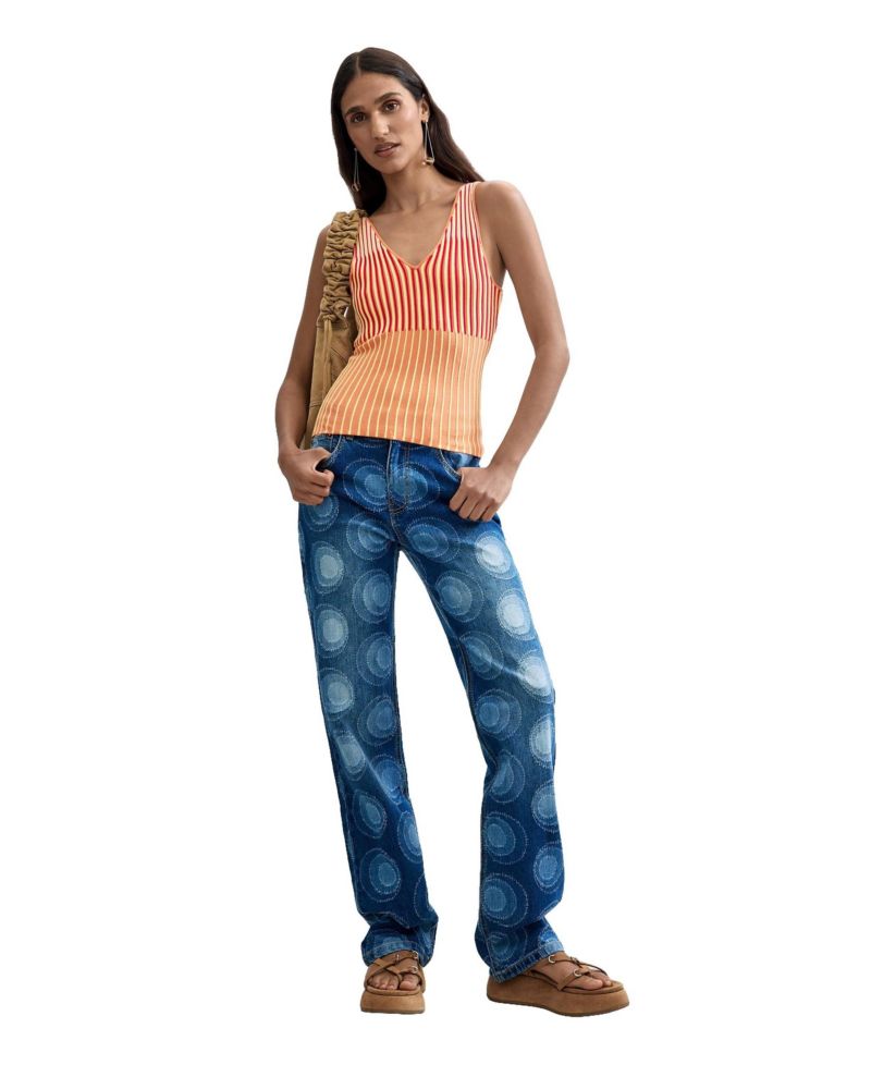 Women's Printed Denim Drousers