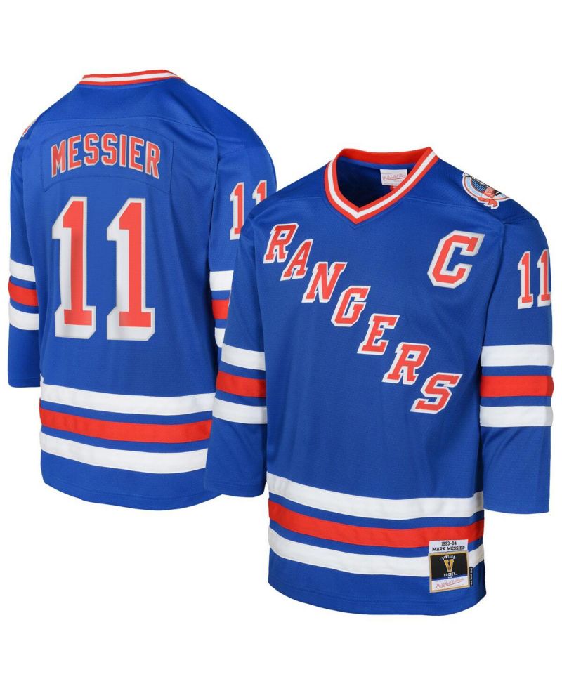 Big Boys and Girls Mark Messier Royal New York Rangers Power Play 2.0 Player with Captain Patch Jersey