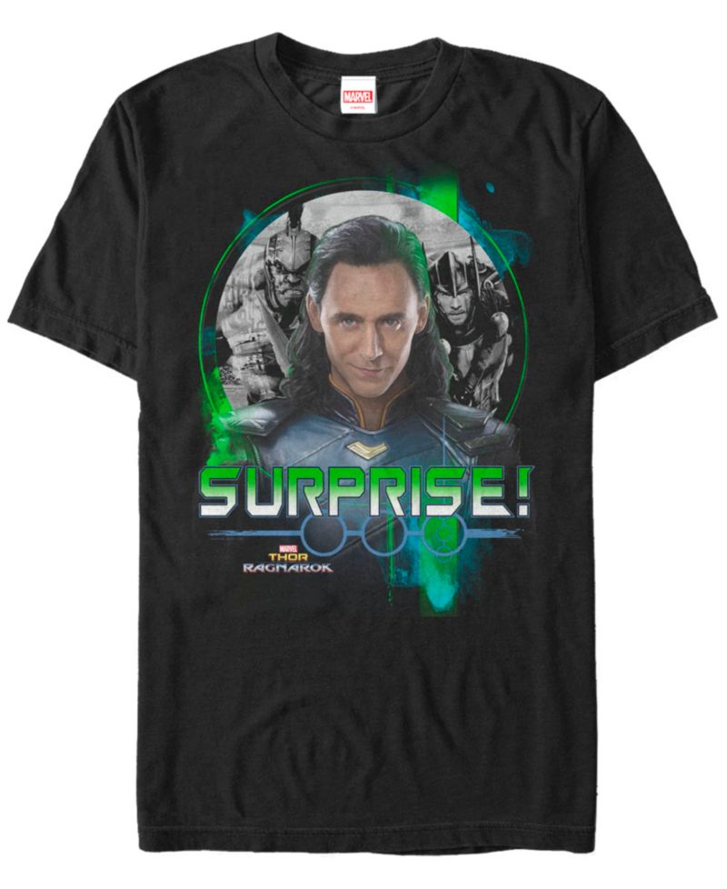 Marvel Men's Ragnarok Loki Surprise Short Sleeve T-Shirt