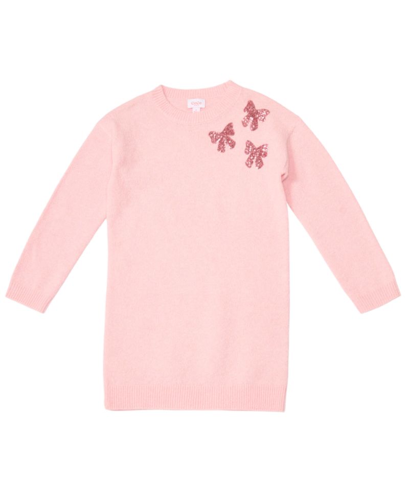 Girls' 7-16 Sequin Long-Sleeve Crewneck Dress