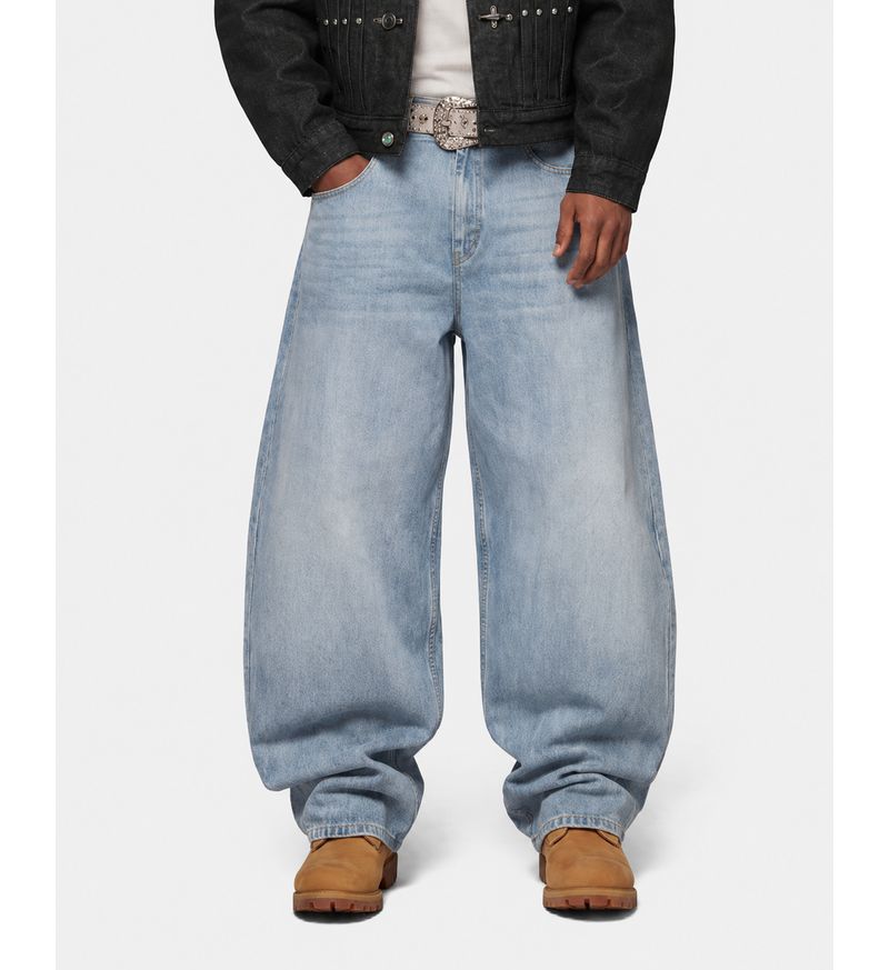 Men's Inverted Graphic Baggy Barrel Jeans