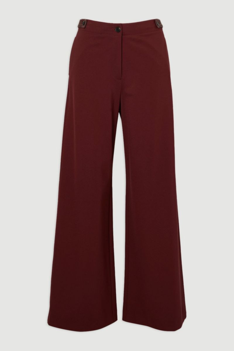 Women's Ponte PU Wide Leg Pants.