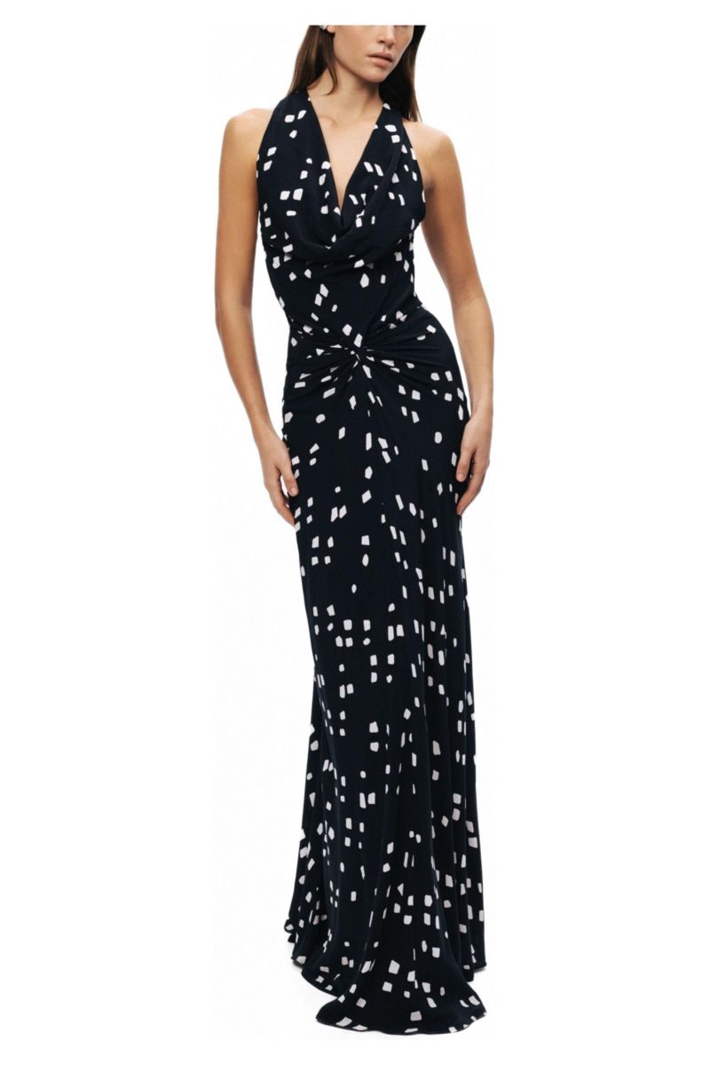 Women's Printed Halter Neck Maxi Dress
