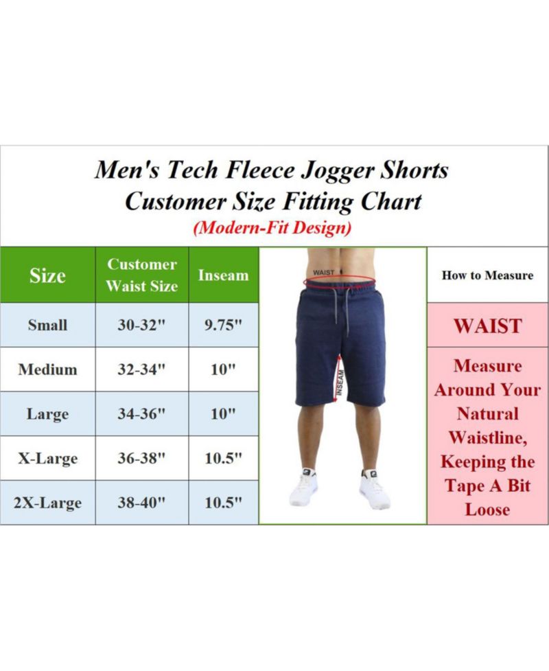 Men's Slim Fit Tech Fleece Performance Active Jogger Shorts
