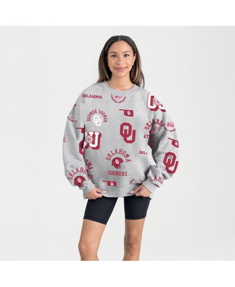 Women's Gray Oklahoma Sooners Always on Repeat Fleece Sweatshirt