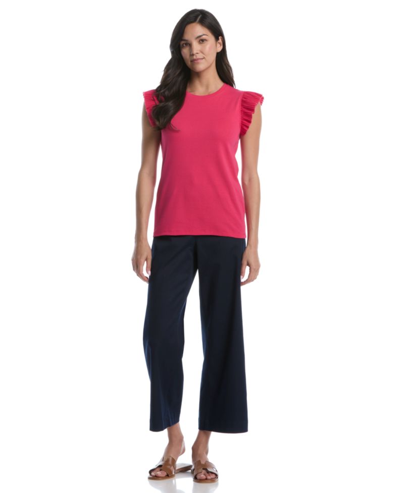 Petite Ruffle Cap-Sleeve Top
