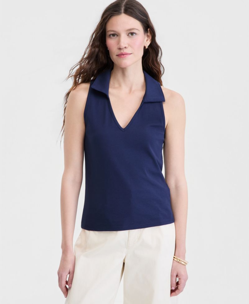 Women's Racerback Polo Tank Top