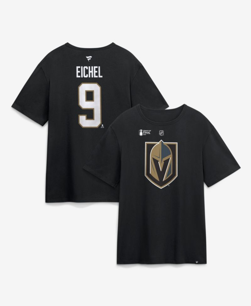 Men's Jack Eichel Black Vegas Golden Knights 2026 Stanley Cup Final Name & Number T-Shirt