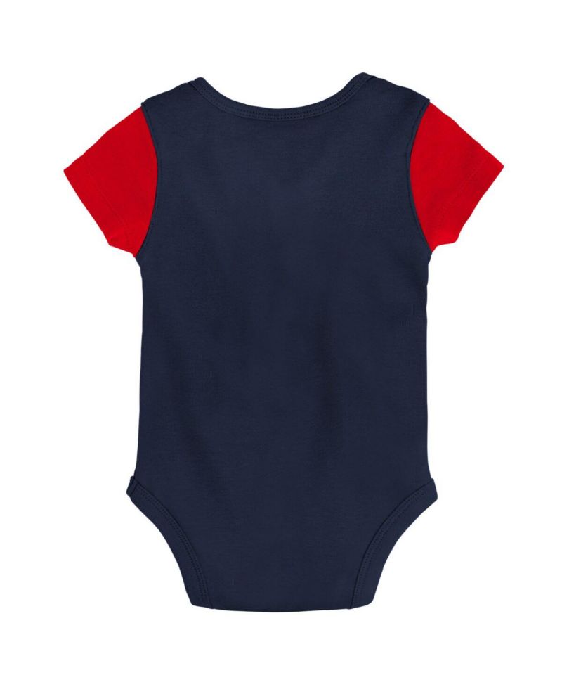 Baby Boys and Girls Navy, Red Minnesota Twins Little Champ Three-Pack Bodysuit Bib and Booties Set