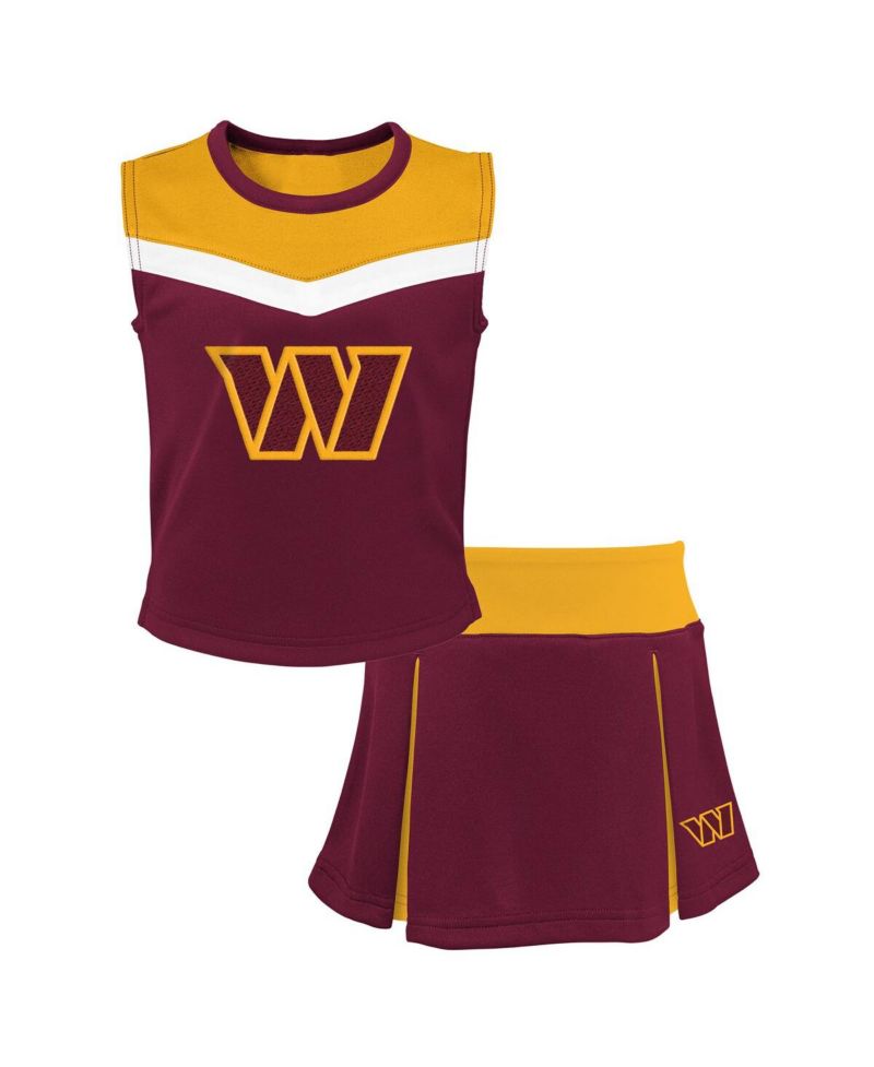 Big Girls 2-Piece Burgundy Washington Commanders Spirit Cheerleader Set