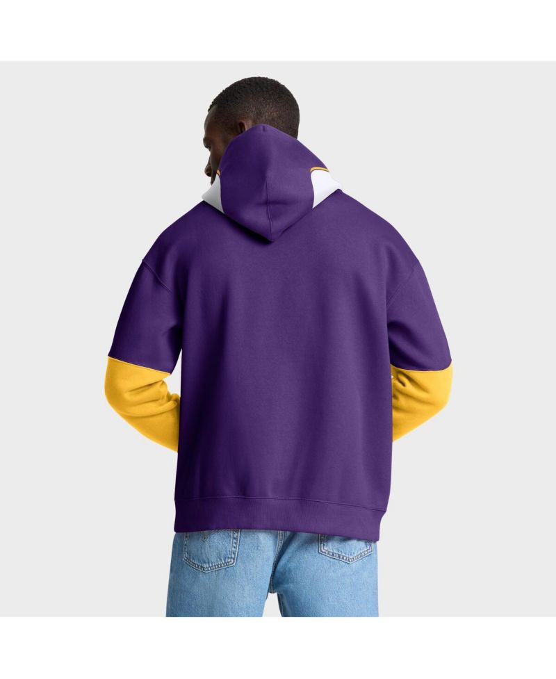 Men's Purple Minnesota Vikings Helmet Retro Pullover Hoodie