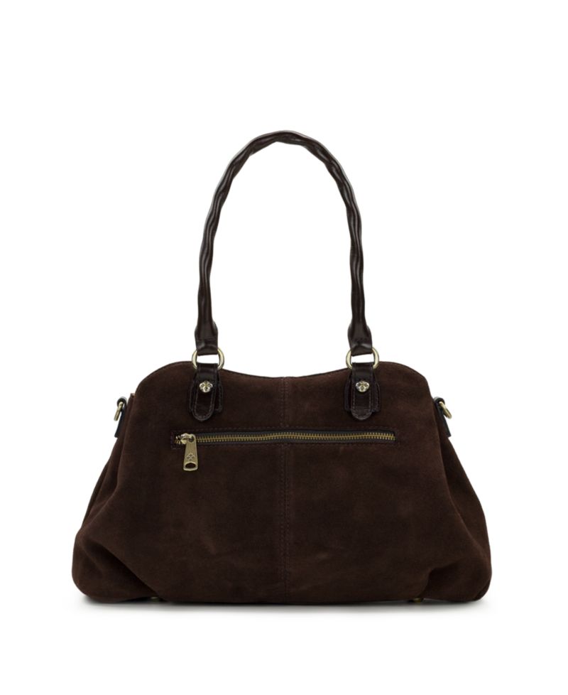 Johanne Medium Suede Satchel Handbag