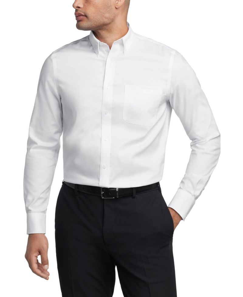 Мужская оксфордская рубашка TH Flex Regular Fit, устойчивая к морщинам, стрейчевая в тонкую полоску