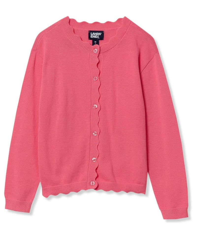 Little And Big Girls Scalloped Hem Cardigan Sweaters