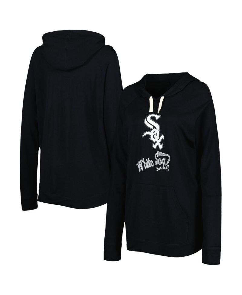 Women's Black Chicago White Sox Pre-Game Raglan Pullover Hoodie