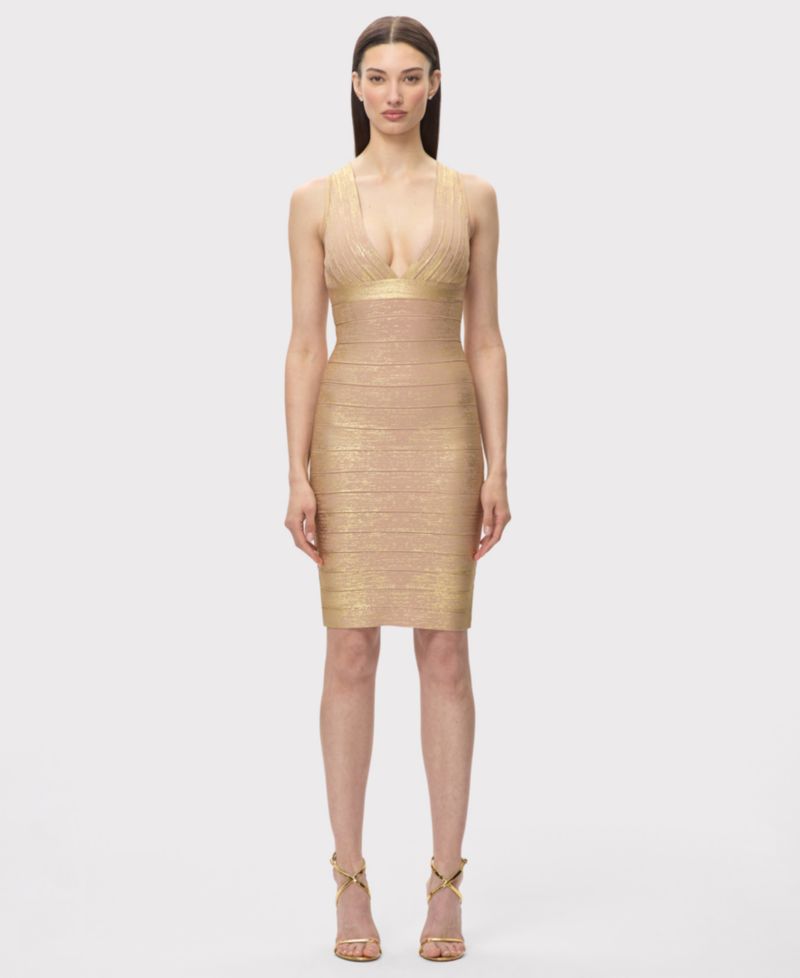 Women's Metallic Backstage Bandage Dress