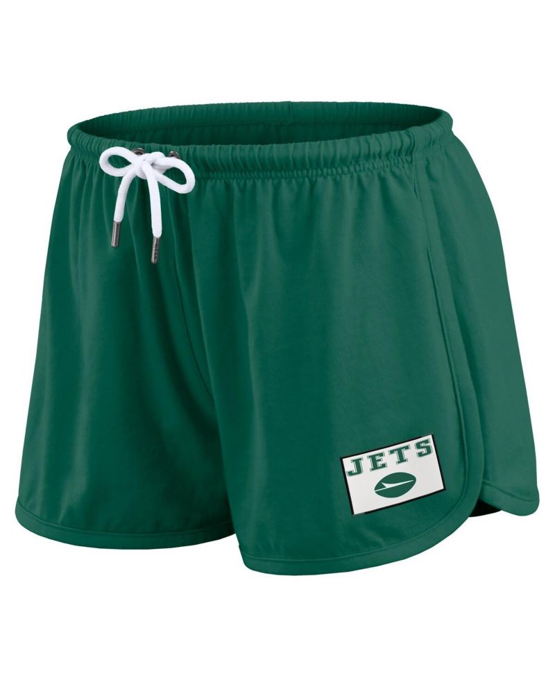 Women's 2-Piece Green New York Jets Heavy Rugby Jersey Long Sleeve T-Shirt and Shorts Lounge Set