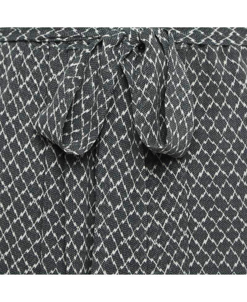 Women's Black/white Printed Silk Ruffled Short Skirt