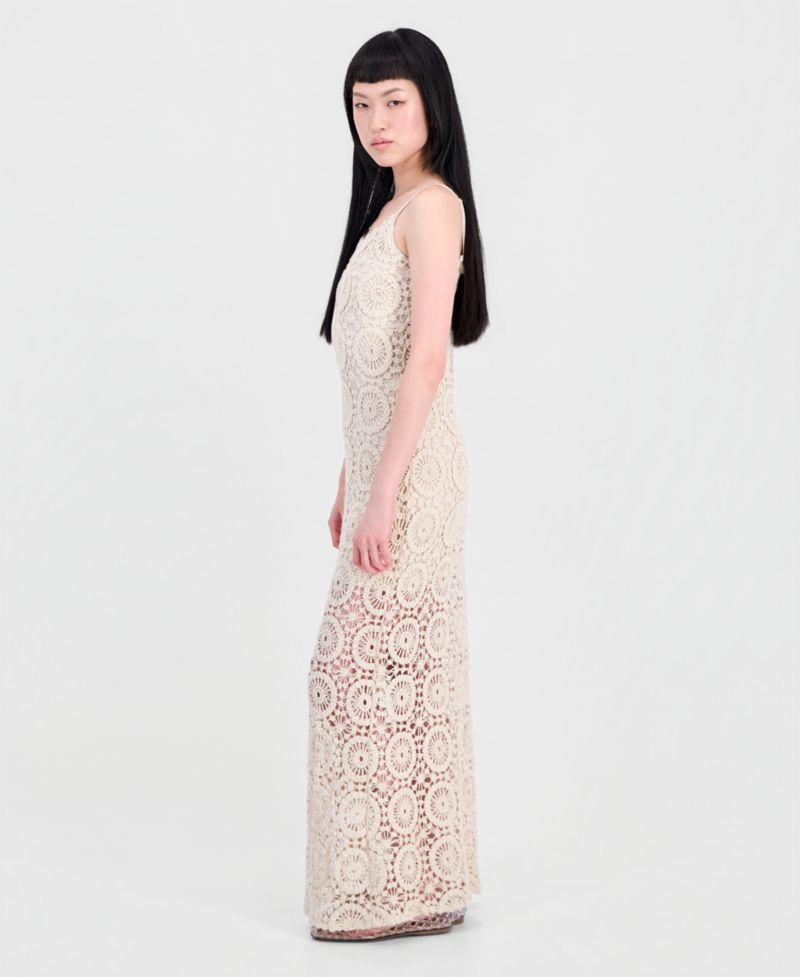 Women's Crochet Maxi Slip Dress