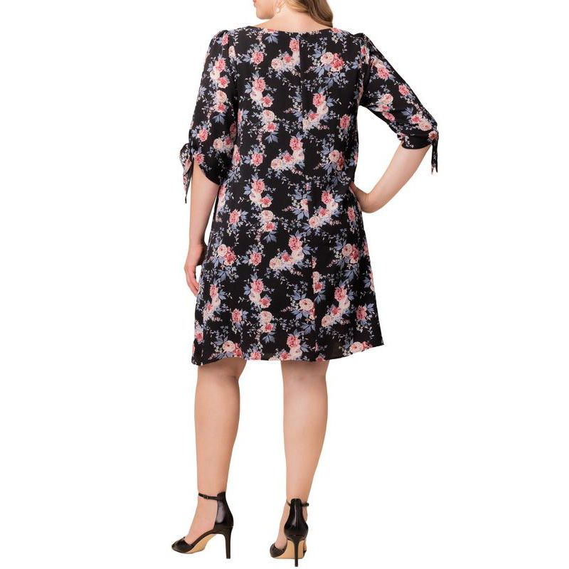 Plus Size Manhattan Shift Dress with Tie Sleeves