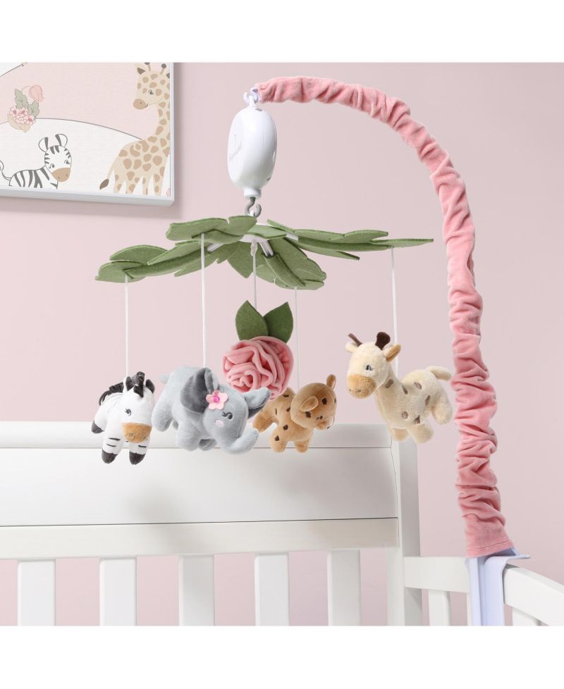 Wildest Dreams Pink Musical Crib Mobile for Baby Girls