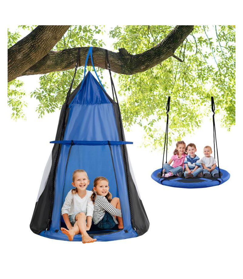 Boys 2-in-1 40 Inch Hanging Chair Detachable Swing Tent