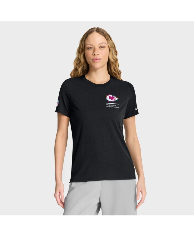 Women's Black Kansas City Chiefs 2025 NFL Crucial Catch Tri-Blend Dri-FIT T-Shirt