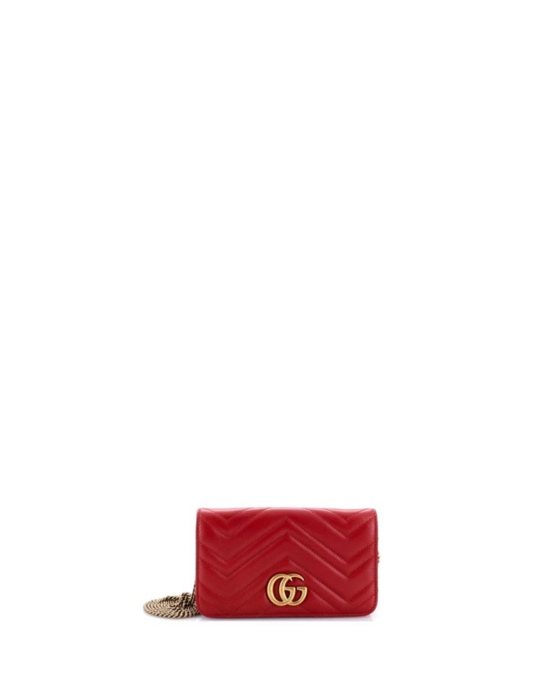 Mini GG Marmont Chain Flap Bag Matelasse Leather