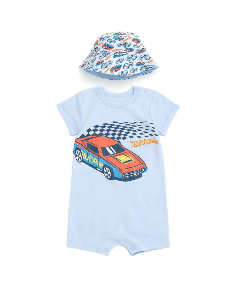 Baby Boys' ( new born to 24 M ) 2-Piece Romper and Sunhat Set
