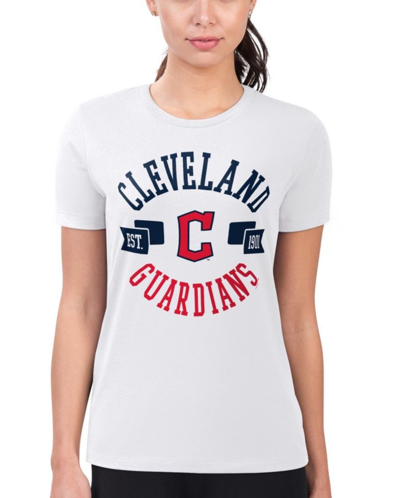 Women's White Cleveland Guardians Super-Slim Fit Lightweight City Graphic T-Shirt