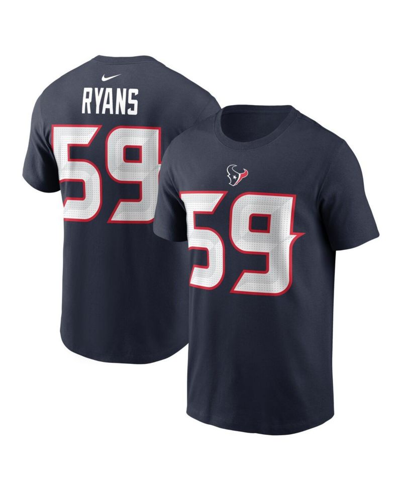 Men's DeMeco Ryans Navy Houston Texans Retired Player Name & Number T-Shirt