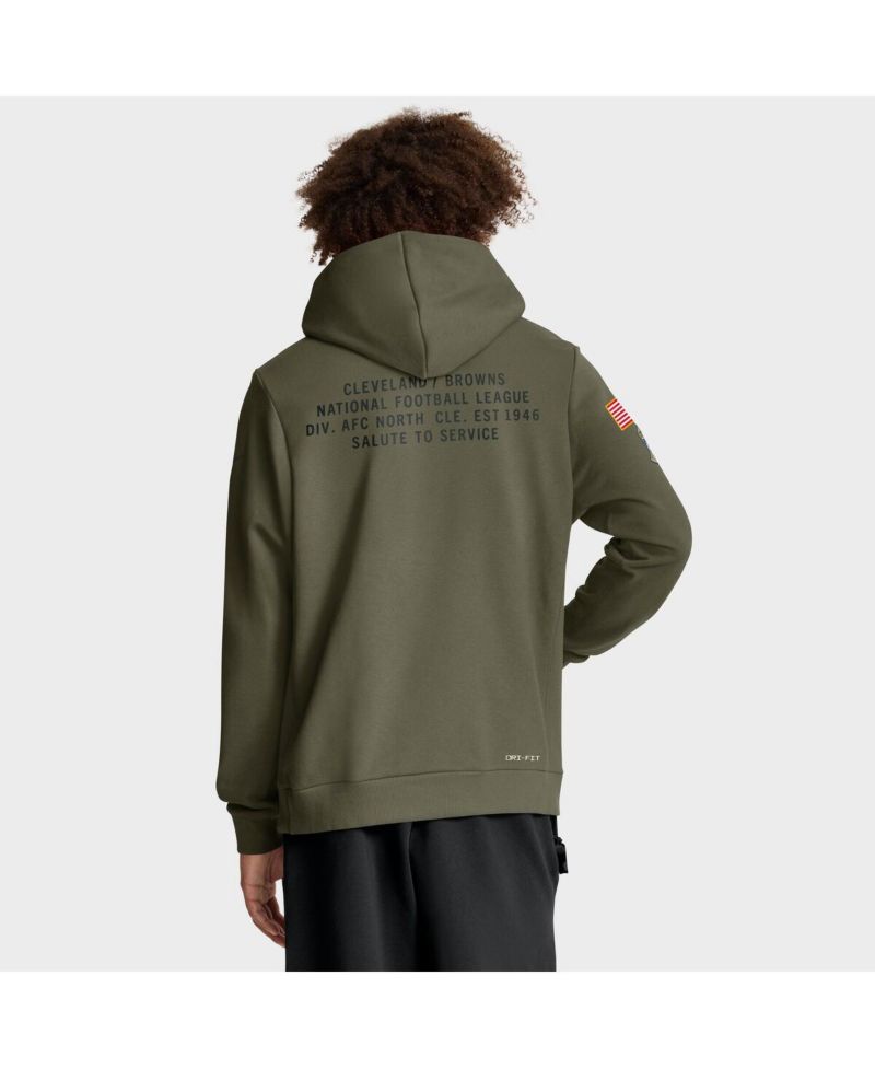 Men's Olive Cleveland Browns 2025 Salute to Service Sideline Standard Issue Dri-FIT Hoodie