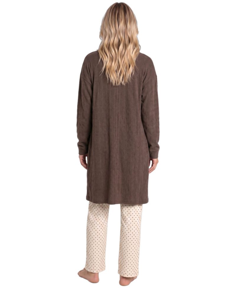 Women's Brushed Pointelle Tank, Duster, and Pants, 3-Piece Set