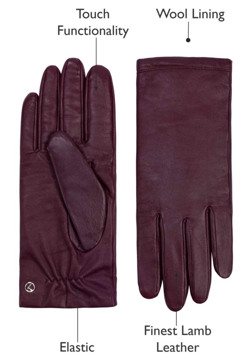 Women`s Premium Lamb Leather Touchscreen Gloves Style Chelsea