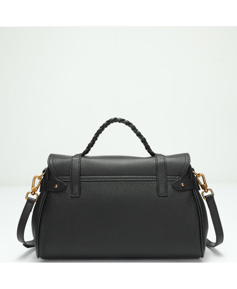Women's Lore Genuine Leather Heritage Satchel Bag, Top Handle Crossbody Shoulder Purse, Turn Lock Flap Messenger Work Handbag