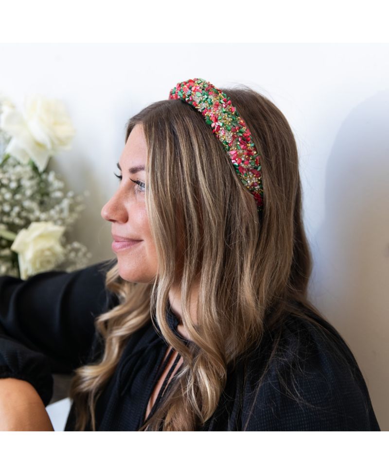 Limited Edition All That Glitters Headband - Christmas Red + Green