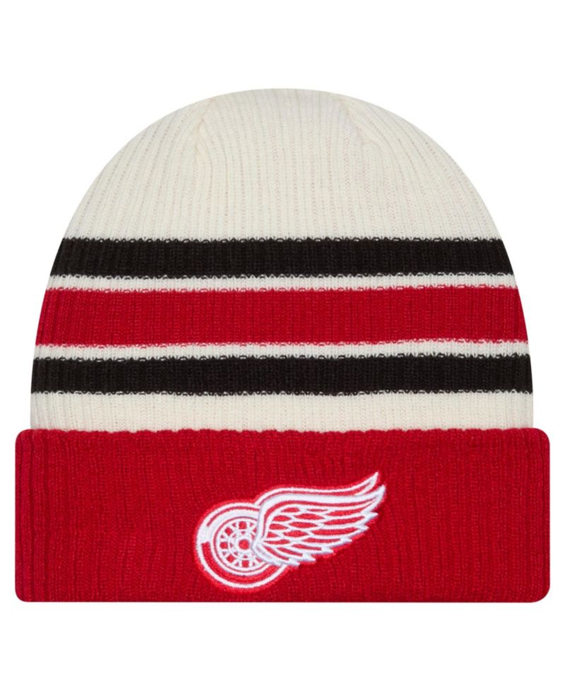 Men's Cream/Red Detroit Red Wings Vintage Cuffed Knit Hat