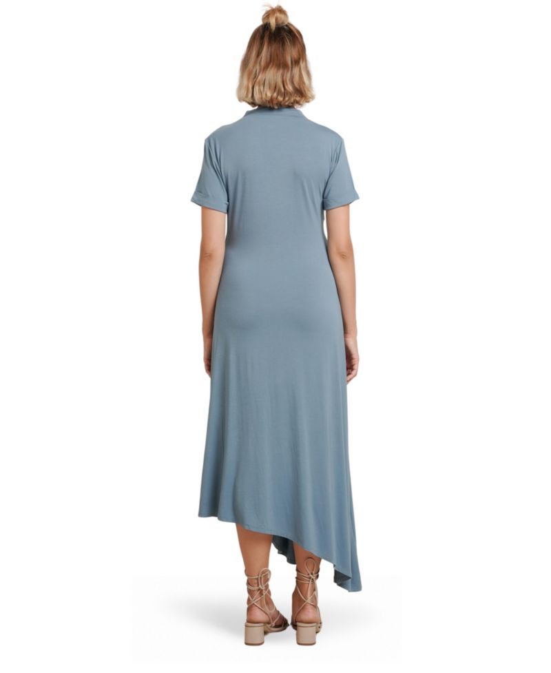 Talia Twist Mock Neck Front Slit Dress