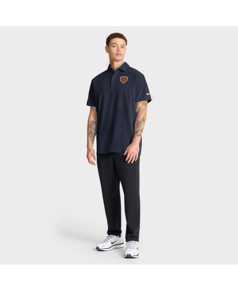 Men's Navy Chicago Bears Sideline City Pride Woven Performance Polo Shirt