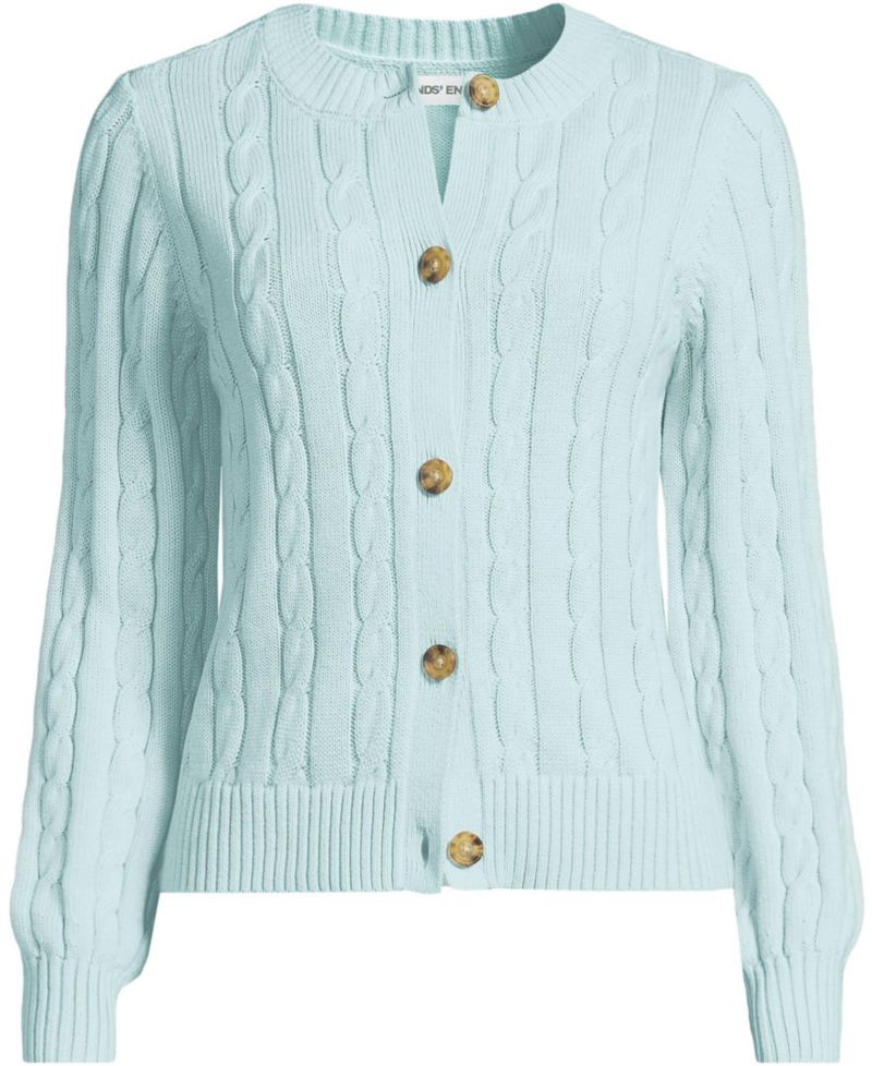 Women's Drifter Classic Cable Crew Neck Cardigan Sweater