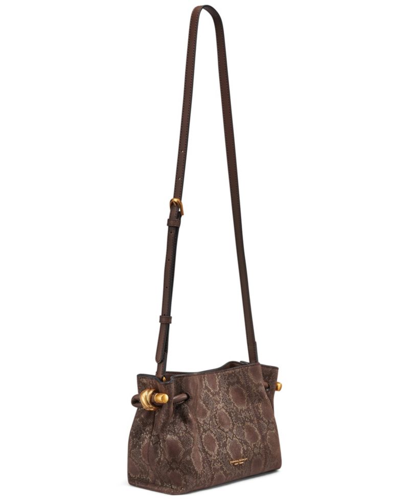 Cashmere Snake Embossed Suede Crossbody Bag