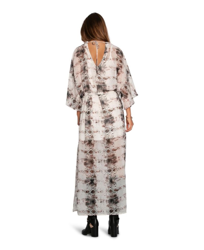 Women's Heart on Fire Snake Print Kaftan