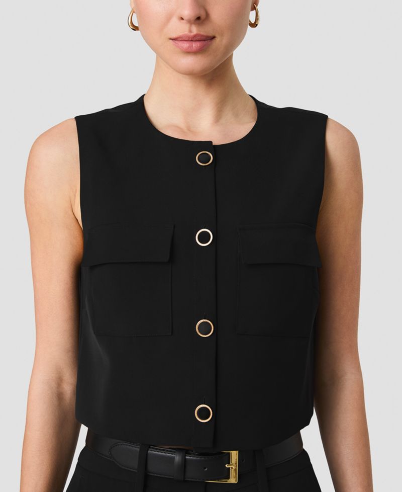 Women's Harry Suiting Sleeveless Button-Front Top
