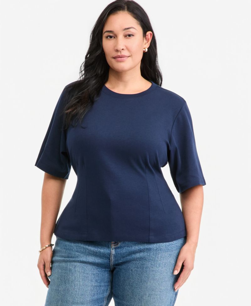 Plus Size Tie-Back Interlock T-Shirt