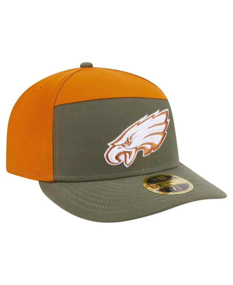 Men's Olive/Brown Philadelphia Eagles Two-Tone Color Pack Split Panel 59FIFTY Fitted Hat